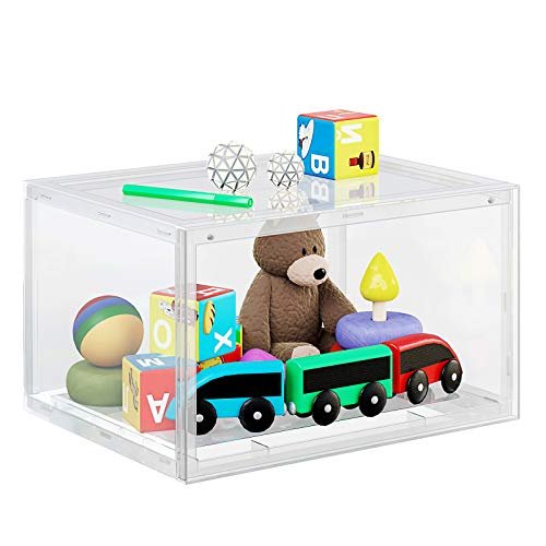 SONGMICS skoske, stabelbar, til UK strrelse 11 - klar plast (st med 3)