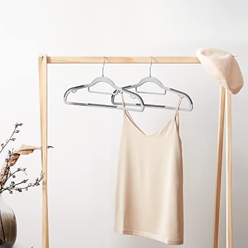 SONGMICS tjbjler, skridsikre, slv 360° drejekrog - lysegr og mrkegr plastik (st med 30)