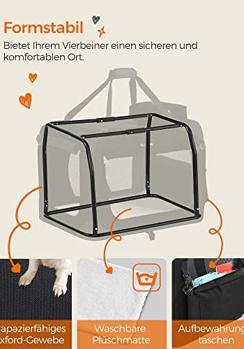 FEANDREA hundekasse, foldbar, m. hndtag - mesh og sort stof