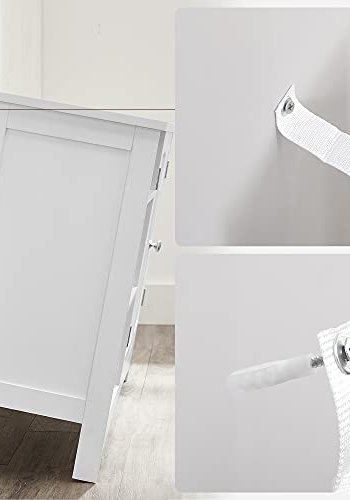 VASAGLE badevrelsesunderskab uden hndvask, m. 2 lger og 3 justerbare hylder - hvid MDF