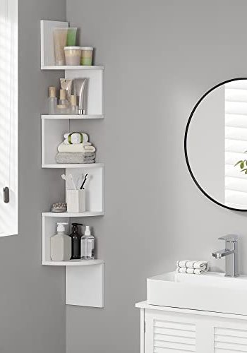 VASAGLE hjrne vghylde - hvid spnplade