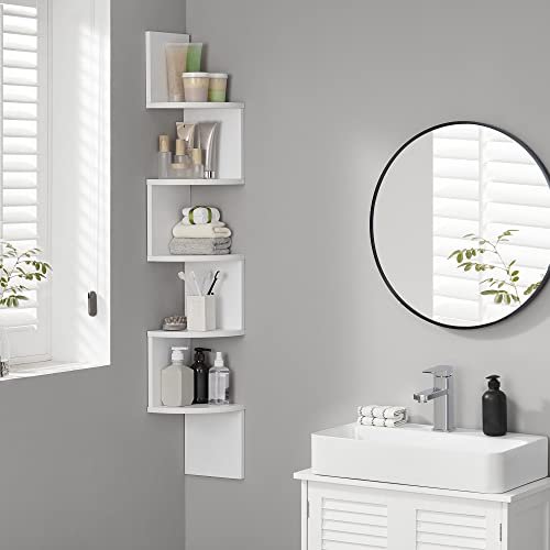 VASAGLE hjrne vghylde - hvid spnplade