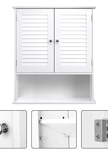 VASAGLE badevrelsesvgskab, m. 2 lger, 1 hylde, 1 rum - hvid MDF