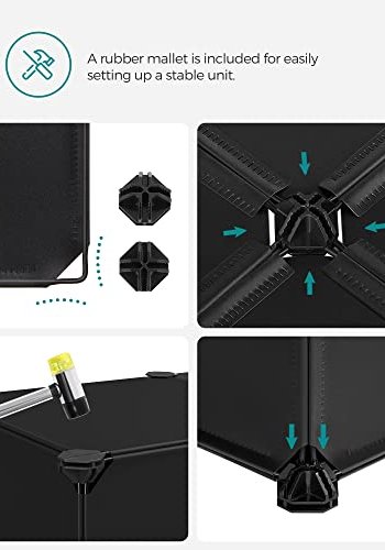 SONGMICS skoreol, stabelbar, m. 10 kasser - sort plast