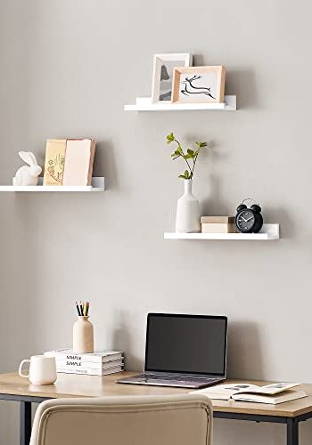 SONGMICS svvehylde - hjglans hvid spnplade (st med 3)