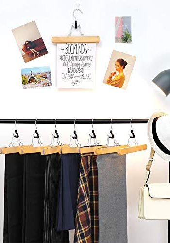 SONGMICS buksebjle, skridsikker, kromkrog 360 grader roterende - natur tr (st med 12)