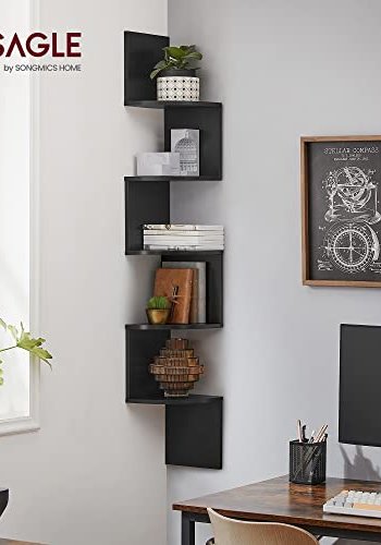 VASAGLE hjrne vghylde - sort spnplade