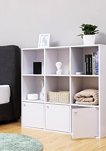 VASAGLE reol, m. 3 lger og 9 rum - hvid spnplade