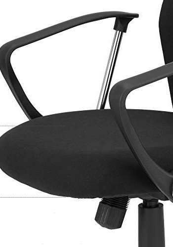 SONGMICS kontorstol, m. armln, vippefunktion og justerbar hjde - sort polyester og stl