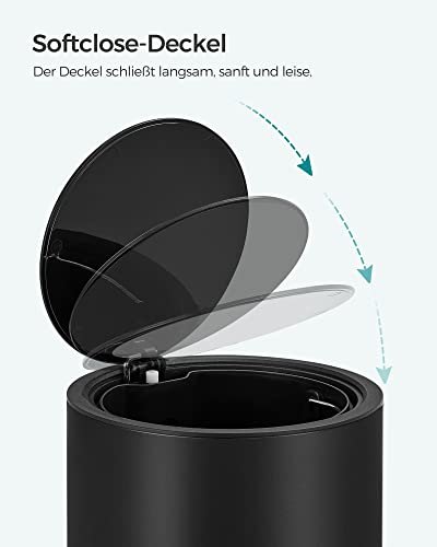 SONGMICS pedalspand, m. indvendig plastspand - sort plast og sort stl