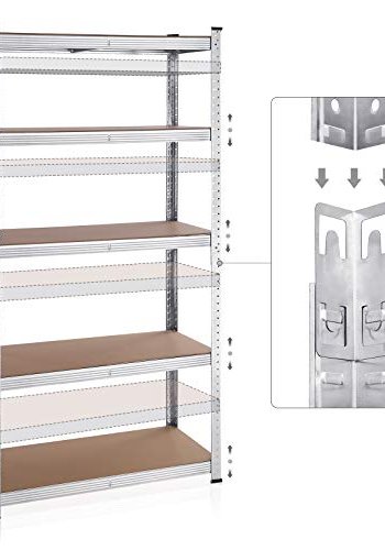 SONGMICS reol til redskabsrum, m. 5 hylder - MDF og slv stl (st med 2)