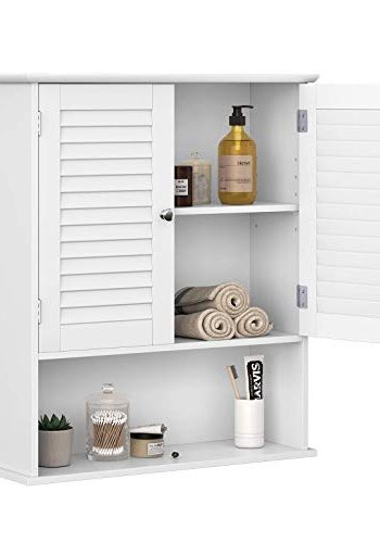 VASAGLE badevrelsesvgskab, m. 2 lger, 1 hylde, 1 rum - hvid MDF