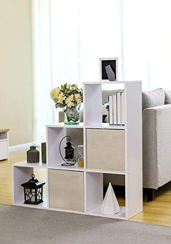 VASAGLE bogreol, m. 6 rum - hvid spnplade