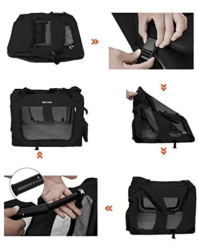 FEANDREA hundekasse, foldbar, m. hndtag - mesh, sort stof og metal