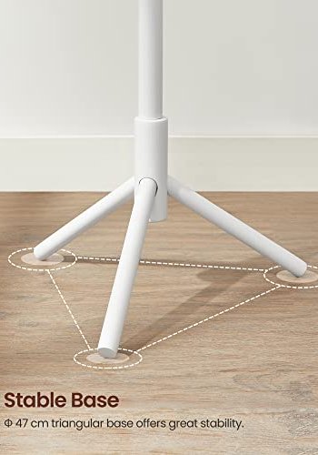 VASAGLE stumtjener, m. 8 kroge, 3 hjdemuligheder - hvid gummitr