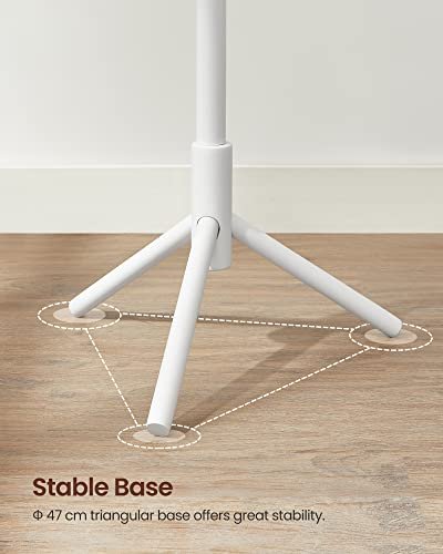 VASAGLE stumtjener, m. 8 kroge, 3 hjdemuligheder - hvid gummitr