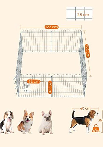 FEANDREA kravlegrd til kledyr, hunde, kaniner og hns, til inde og ude brug - slv stl
