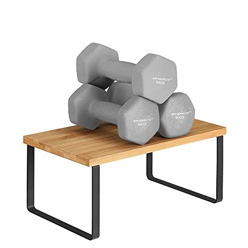 SONGMICS krydderihylde, stabelbar - natur bambus og sort metal (st med 2)