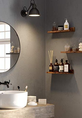 VASAGLE billedhylder - rustik brun spnplade (st med 3)