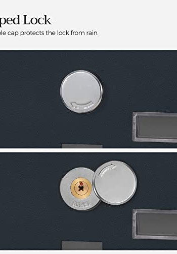 SONGMICS vgmonteret postkasse, lukket ls, m. avisholder, navneskilt - antracitgr stl