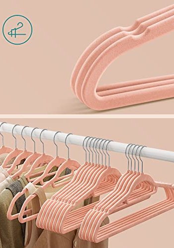 SONGMICS tjbjle, skridsikker, m. 360° drejekroge - lyserd fljl stof (st med 50)