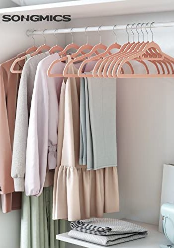 SONGMICS tjbjle, skridsikker, m. 360° drejekroge - lyserd fljl stof (st med 50)