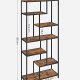 VASAGLE bogreol, m. 6 hylder - rustik brun spnplade og sort stl