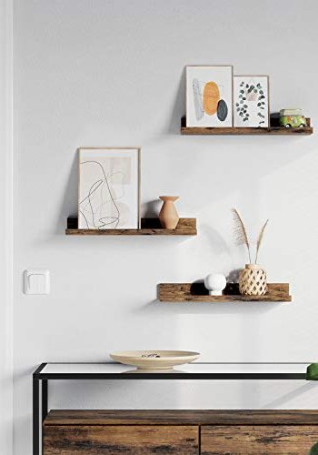 VASAGLE billedhylder - rustik brun spnplade (st med 3)