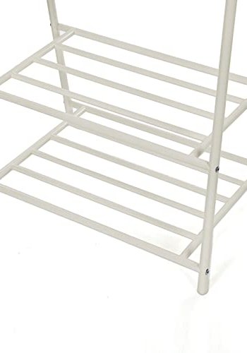 SONGMICS tjstativ, m. 2 hylder - hvid jern