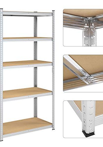 SONGMICS reol til redskabsrum, m. 5 hylder - MDF og slv stl