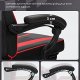 SONGMICS gamerstol, fodsttte, vippefunktion, nakkesttte, lndesttte, armln, hjul - sort/rd PU