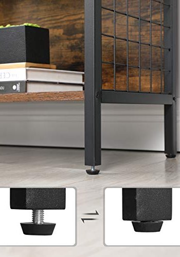 VASAGLE reol, m. 4 S-kroge og 4 hylder - rustik brun spnplade og sort stl