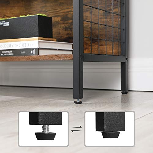 VASAGLE reol, m. 4 S-kroge og 4 hylder - rustik brun spnplade og sort stl