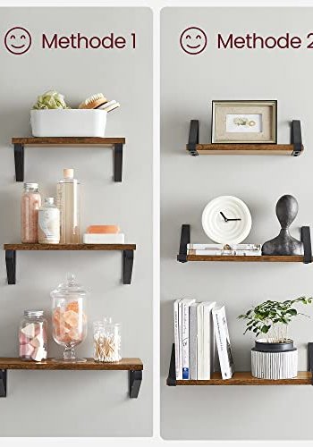 VASAGLE vghylde, rektangulr - brun MDF og sort stl (st med 3)