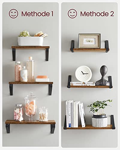 VASAGLE vghylde, rektangulr - brun MDF og sort stl (st med 3)