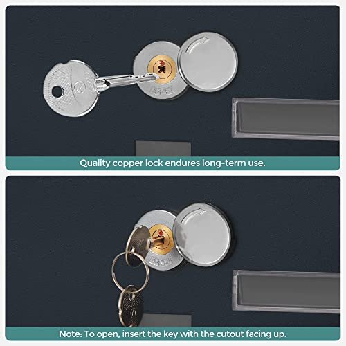 SONGMICS vgmonteret postkasse, lukket ls, m. avisholder, navneskilt - antracitgr stl