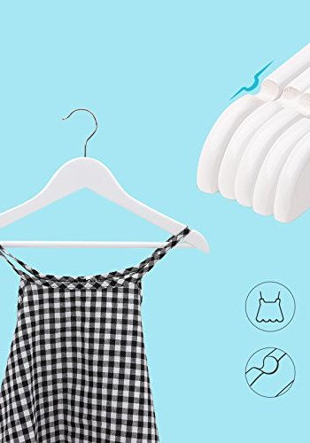 SONGMICS brnebjle, m. bro og indhak, 360° roterende krog - hvid ahorntr (st med 20)