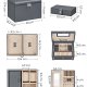 SONGMICS smykkeskrin, lsbar, m. 3 lag, rejseetui, 2 skuffer, spejl - gr PU
