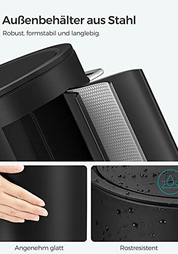 SONGMICS pedalspand, m. indvendig plastspand - sort plast og sort stl