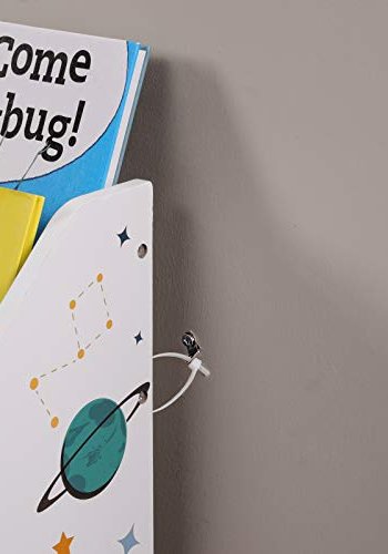 SONGMICS brnereol, m. 3 hylder, aftagelig opbevaringsboks, hjul - hvid og multifarvet MDF/spnplade