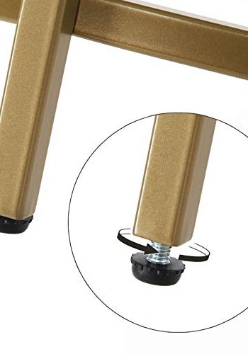 VASAGLE sofabord, rund - glas og guld stl (84)