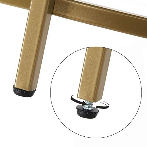 VASAGLE sofabord, rund - glas og guld stl (84)