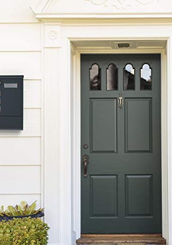 SONGMICS vgmonteret postkasse, lukket ls, m. avisholder, navneskilt - antracitgr stl