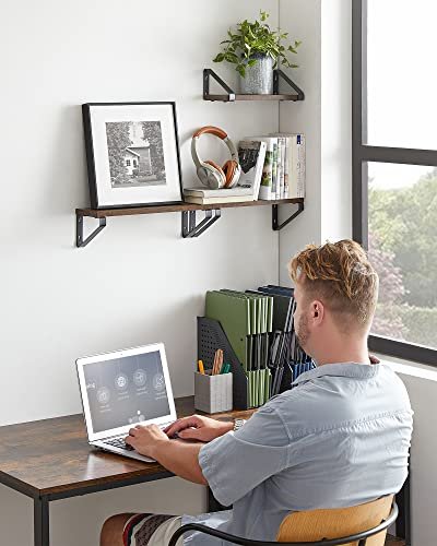 VASAGLE vghylde, rektangulr - brun MDF og sort stl (st med 3)