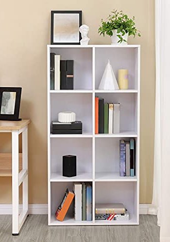 VASAGLE bogreol, m. 8 rum - hvid spnplade