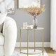 VASAGLE sofabord, rund - hrdet glas og guld stl (50)