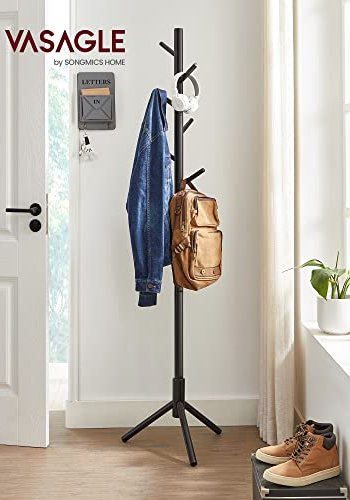 VASAGLE stumtjener, m. 8 knager - sort tr