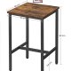 VASAGLE barbord, kvadratisk - brun spnplade og sort stl (60x60)
