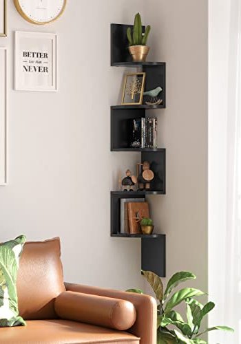 VASAGLE hjrne vghylde - sort spnplade