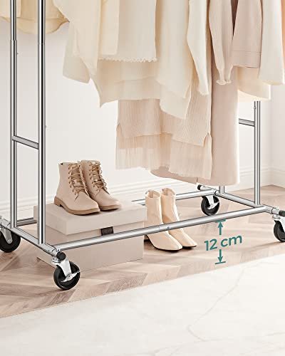 SONGMICS Heavy Duty tjstativ, m. 2 justerbare bjlestnger, hjdejusterbar, hjul - slv jern